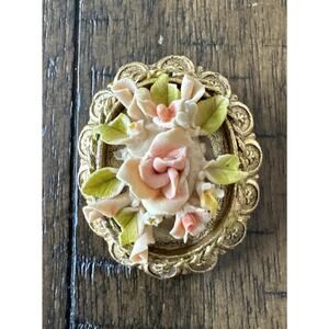 Vintage Tauro Puffy Flowers Muilt-color Brooch Multi Use Piece Blazers Jeans